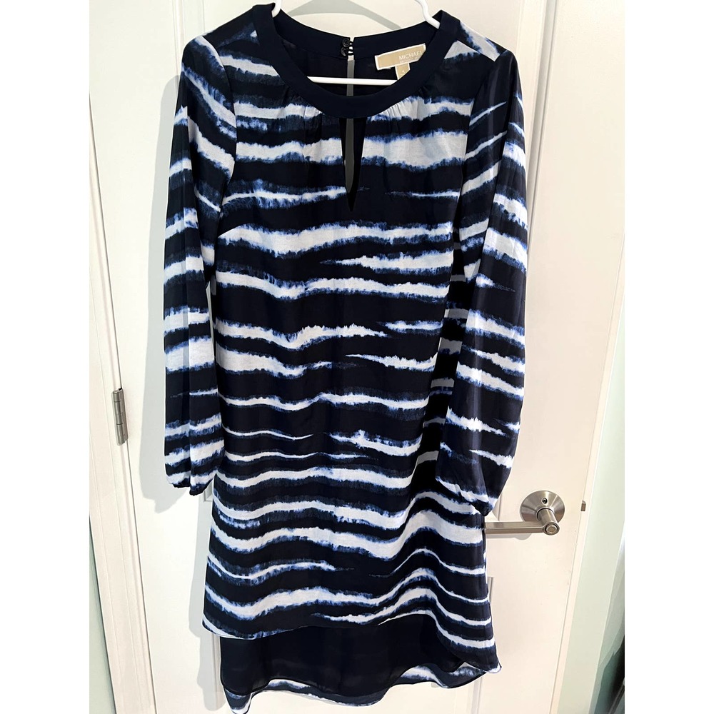 Michael Kors Women Dress Size 4 in Blue and White Color
